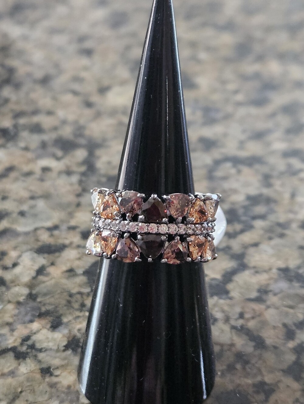 Bomb Party RG90448 "RARE UNICORN” Gradient Of Smokey Topaz Cubic Zirconia Sz 6
